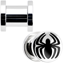Load image into Gallery viewer, 0G Stainless Steel Licensed Spider-Man Logo Screw Fit Plug Set
