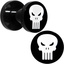 Load image into Gallery viewer, 4G Black PVD Licensed The Punisher Logo Screw Fit Plug Set
