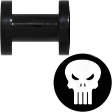 Load image into Gallery viewer, 4G Black PVD Licensed The Punisher Logo Screw Fit Plug Set
