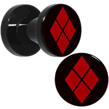 Load image into Gallery viewer, 4G Black Acrylic Licensed Harley Quinn Logo Screw Fit Plug Set
