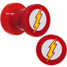 Load image into Gallery viewer, 2G Red Acrylic Licensed The Flash Logo Screw Fit Plug Set
