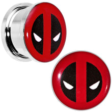 Load image into Gallery viewer, 5/8 Stainless Steel Licensed Deadpool Logo Screw Fit Plug Set
