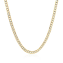 将图片加载到图库查看器，2.6 mm 14k Two Tone Gold Pave Curb Chain

