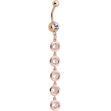 Load image into Gallery viewer, Clear CZ Gold Plated Skinny Line Drop Dangle Belly Ring
