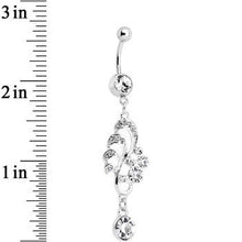 将图片加载到图库查看器，Clear Gem Summertime Drifting Leaf Dangle Belly Ring
