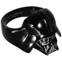 将图片加载到图库查看器，Licensed Black IP Star Wars 3D Darth Vader Ring
