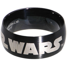 将图片加载到图库查看器，Licensed Black IP Star Wars Logo Ring
