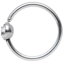 Load image into Gallery viewer, 20G 5/16 Stainless Steel Bright Clear Gem Round Nose Hoop
