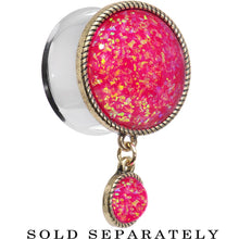 Load image into Gallery viewer, Double Pink Imitation Opal Dangle Plug Sizes 5mm to 1 Inch
