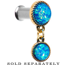 Load image into Gallery viewer, Double Aqua Imitation Opal Dangle Plug Sizes 5mm to 1 Inch
