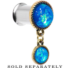 Load image into Gallery viewer, Double Aqua Imitation Opal Dangle Plug Sizes 5mm to 1 Inch
