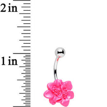 将图片加载到图库查看器，Tropical Pink Hibiscus Flower Belly Ring
