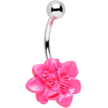 将图片加载到图库查看器，Tropical Pink Hibiscus Flower Belly Ring
