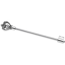 Load image into Gallery viewer, 14G 925 Sterling Silver Clear Heart Key Industrial Barbell 32mm
