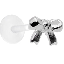 Load image into Gallery viewer, 16G 5/16 925 Sterling Silver Ribbon Bow Push In Tragus Earring
