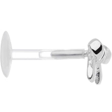 Load image into Gallery viewer, 16G 5/16 925 Sterling Silver Ribbon Bow Push In Tragus Earring
