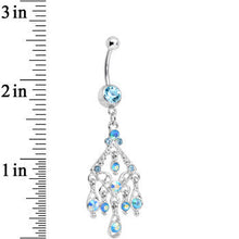 Load image into Gallery viewer, Aqua Gem Luminous Kite Chandelier Belly Ring
