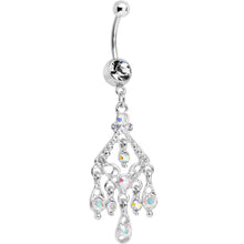 Load image into Gallery viewer, Clear Gem Luminous Kite Chandelier Belly Ring
