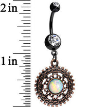 将图片加载到图库查看器，Clear Gem Imitation Opal Aztec Magic Dangle Belly Ring
