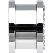 Load image into Gallery viewer, 1/2 Stainless Steel Clear Gem Pink Heart Tunnel Plug
