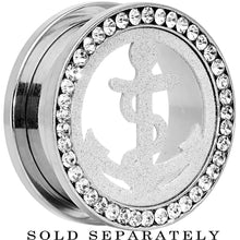 将图片加载到图库查看器，7/8 Stainless Steel Clear Gem Anchor Tunnel Plug
