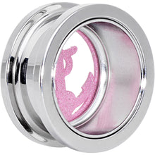 Load image into Gallery viewer, 18mm Stainless Steel Clear Gem Pink Anchor Tunnel Plug
