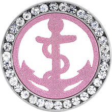 Load image into Gallery viewer, 20mm Stainless Steel Clear Gem Pink Anchor Tunnel Plug
