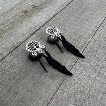 Load image into Gallery viewer, 0G Clear Gem Steel Single Flare Tree of Life Dangle Plug Set
