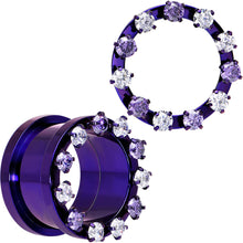 将图片加载到图库查看器，3/4 Purple Titanium Tunnels with Removable Dermal Tops
