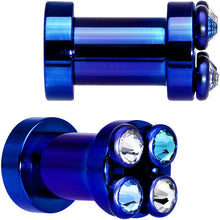 将图片加载到图库查看器，2G Dark Blue Titanium Tunnels with Removable Dermal Tops
