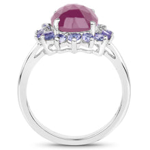 Load image into Gallery viewer, 5.53 Carat Genuine Pink Sapphire &amp; Tanzanite .925 Sterling Silver Ring
