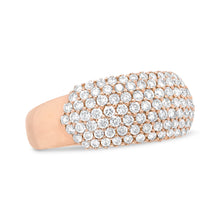 Load image into Gallery viewer, 18K Rose Gold 1.00 Cttw Diamond Multi Row Dome Band Ring (F-G Color, VS1-VS2 Clarity) - Ring size 7
