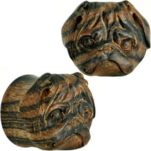 Load image into Gallery viewer, 1 inch Organic Areng Wood Pug Hand Carved Plug Set
