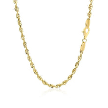 将图片加载到图库查看器，3.0mm 10k Yellow Gold Solid Diamond Cut Rope Chain
