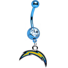 Load image into Gallery viewer, Officially Licensed NFL San Diego Chargers Dangle Belly Ring
