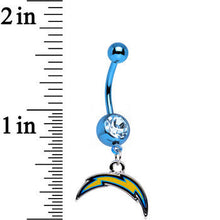 Load image into Gallery viewer, Officially Licensed NFL San Diego Chargers Dangle Belly Ring
