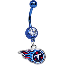 Load image into Gallery viewer, Officially Licensed NFL Tennessee Titans Dangle Belly Ring
