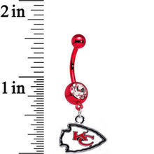 Load image into Gallery viewer, Officially Licensed NFL Kansas City Chiefs Dangle Belly Ring
