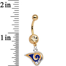 Load image into Gallery viewer, Officially Licensed NFL St. Louis Rams Dangle Belly Ring
