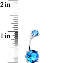 Load image into Gallery viewer, Aqua Double Gem Elegant Belly Ring
