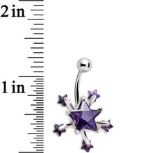 Load image into Gallery viewer, Purple Shooting Stars Belly Ring
