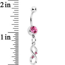 Load image into Gallery viewer, Pink Gem Infinite Hope Dangle Belly Ring

