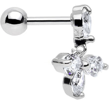 Load image into Gallery viewer, 16G 1/4 Clear Cubic Zirconia Dangle Tragus Cartilage Earring

