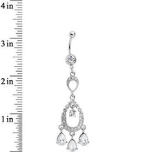 将图片加载到图库查看器，Clear Cubic Zirconia Infinity Hoop Chandelier Belly Ring
