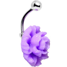 将图片加载到图库查看器，Light Purple Gerbera Flower Belly Ring
