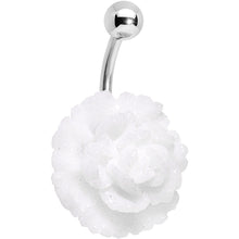 将图片加载到图库查看器，White Gerbera Flower Belly Ring
