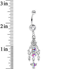 Load image into Gallery viewer, Clear Aurora Gem Artistic Dreamcatcher Dangle Belly Ring
