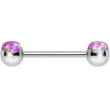 将图片加载到图库查看器，316L Stainless Steel Pink Synthetic Opal Nipple Barbell Set
