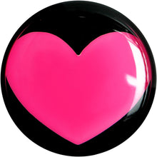 Load image into Gallery viewer, 00G Black Acrylic Hot Pink Heart Saddle Plug
