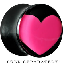 将图片加载到图库查看器，1/2 Black Acrylic Hot Pink Heart Saddle Plug
